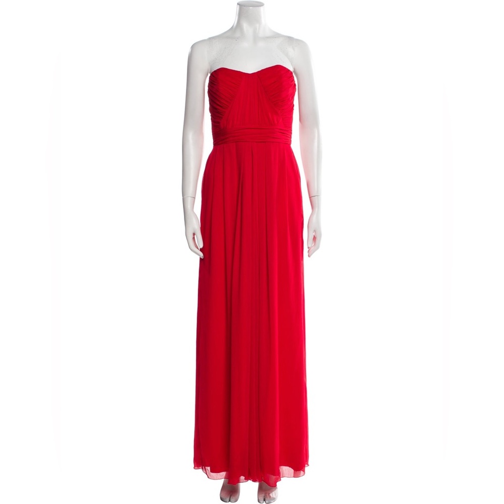 Hayden Red Chiffon Strapless Dress